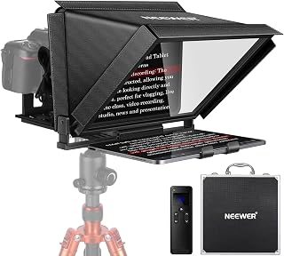 NEEWER X12 14 Inch Aluminum Alloy Teleprompter for iPad Tablet Phone Camera | With Remote Control, Carry Case, APP Compatible with iOS/Android, for DSLR, Online Teaching, Vlogger, Live Streaming