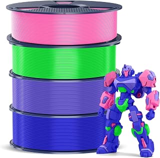 SUNLU 4kg PETG, 1kg Spool, 4 Rolls, Pink+Lavender Purple+Klein Blue+Green