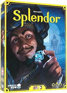 Asmodee Splendor Gem Trading Strategy Board Game, 2-4 Players | For game nights, build a gem trading engine, Just 3 actions keeps turns quick to learn, Rewards timing and long-term planning