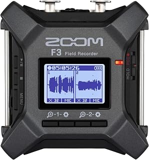 Zoom F3 Compact high-end 2-Track Field Recorder | 192kHz 32-bit Float Recording | Dual A/D Converter | 2 XLR inputs | Professional podcasts | interviews | Live Recording | Anthracite