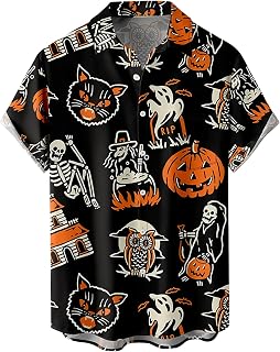 Hawaiian Shirts for Men, Print Casual Short Sleeve Button Down Resort Shirts Beach Shirt