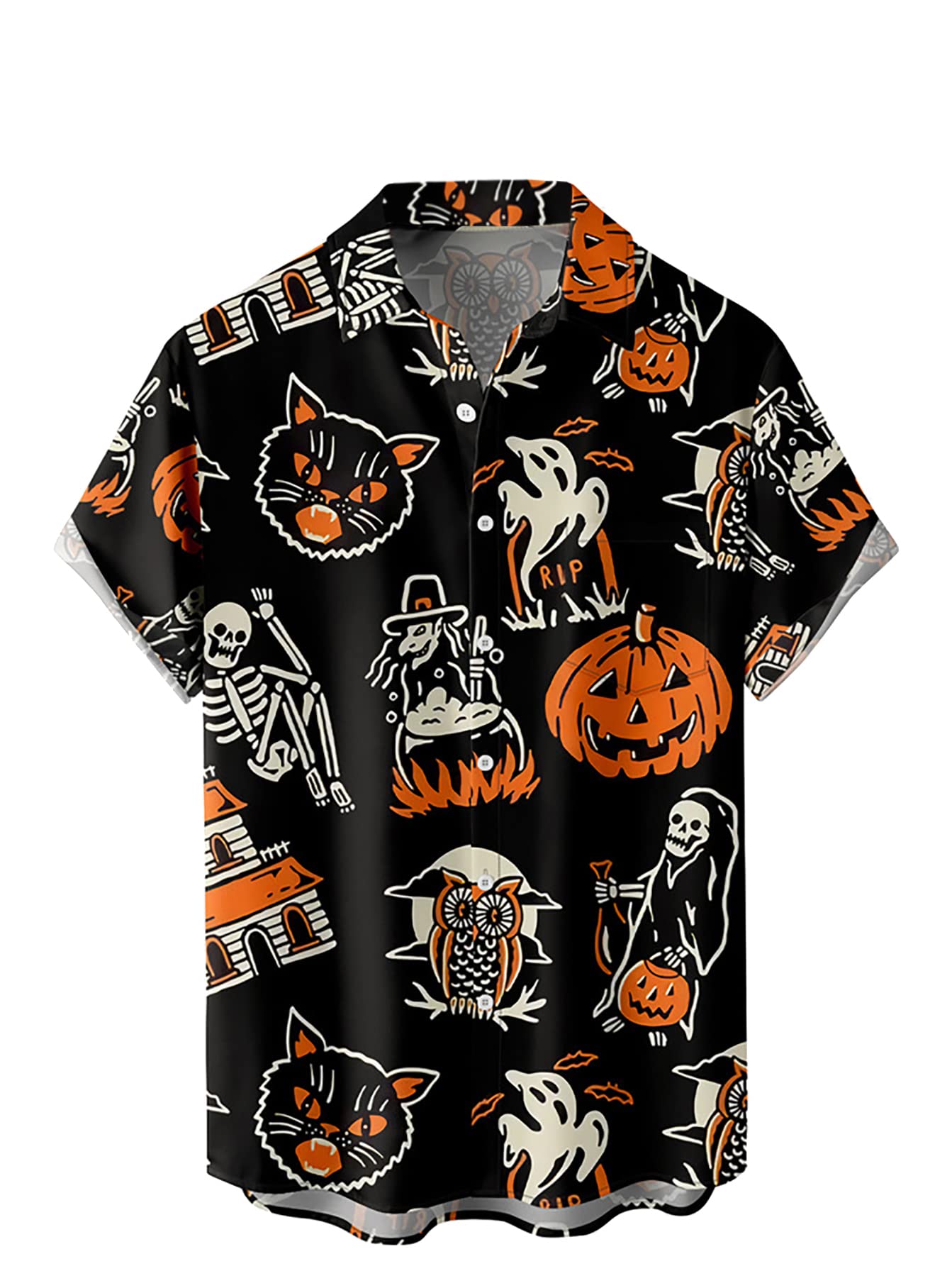 Hawaiian Shirts for Men, Print Casual Short Sleeve Button Down Resort Shirts Bea