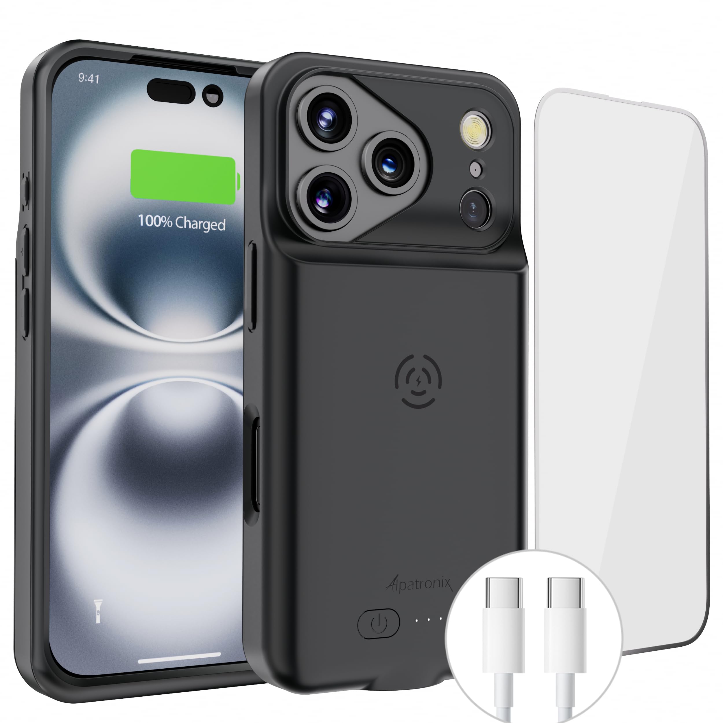 Alpatronix Battery Case for iPhone 17 Pro Max, Portable Strong Slim Protective E