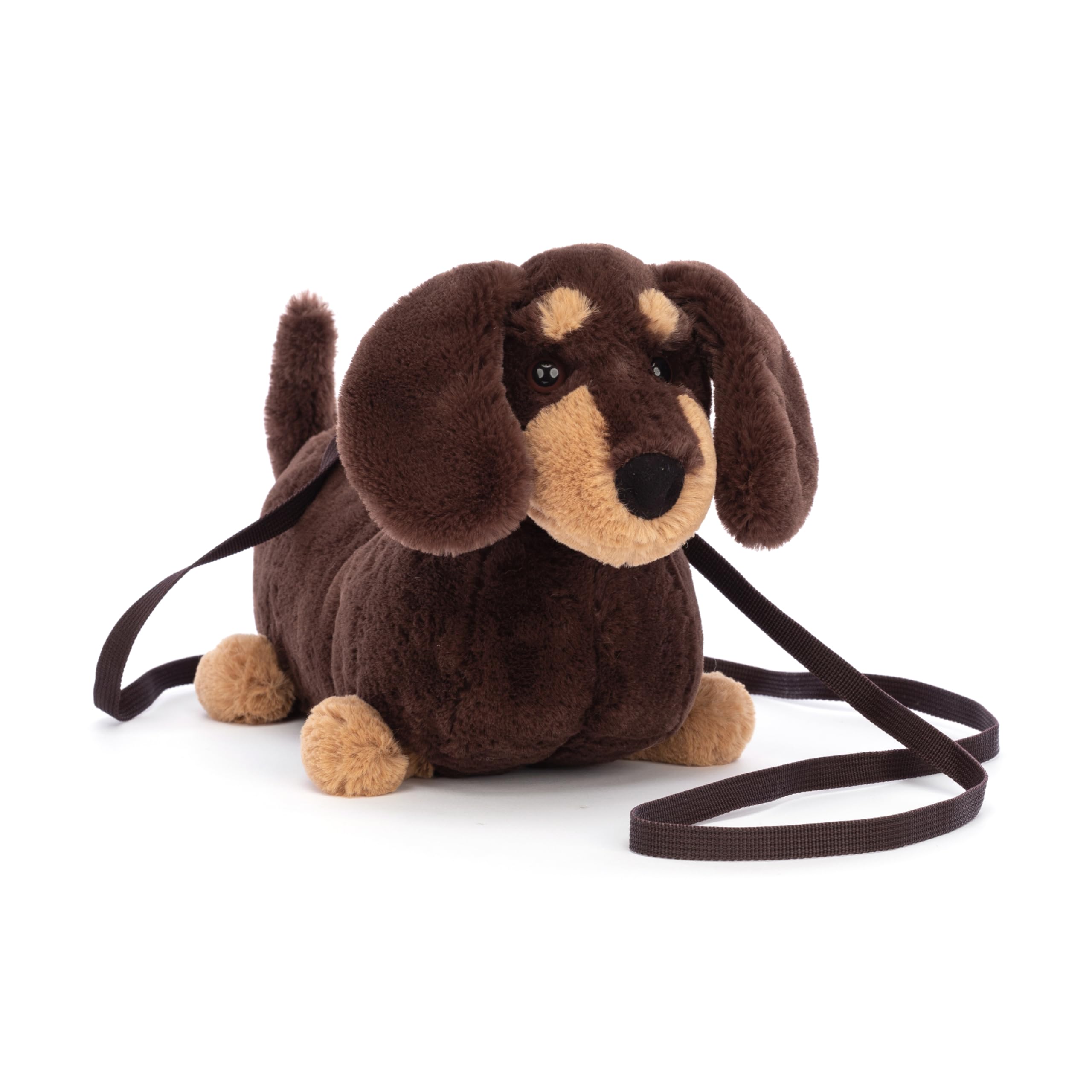 Jellycat Otto Sausage Dog Plush Bag, 8.5 inches - Crossbody and Shoulder Purse -