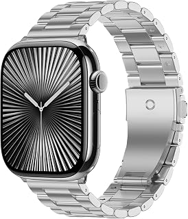 Men Stainless Steel Metal Band Compatible with Apple Watch 49/46/45/44/42/41/40/38mm for Series 11/10/9/8/7/6/5/4/3/2/1/SE/Ultra/Ultra 2, Fits iWatch Business Formal Style