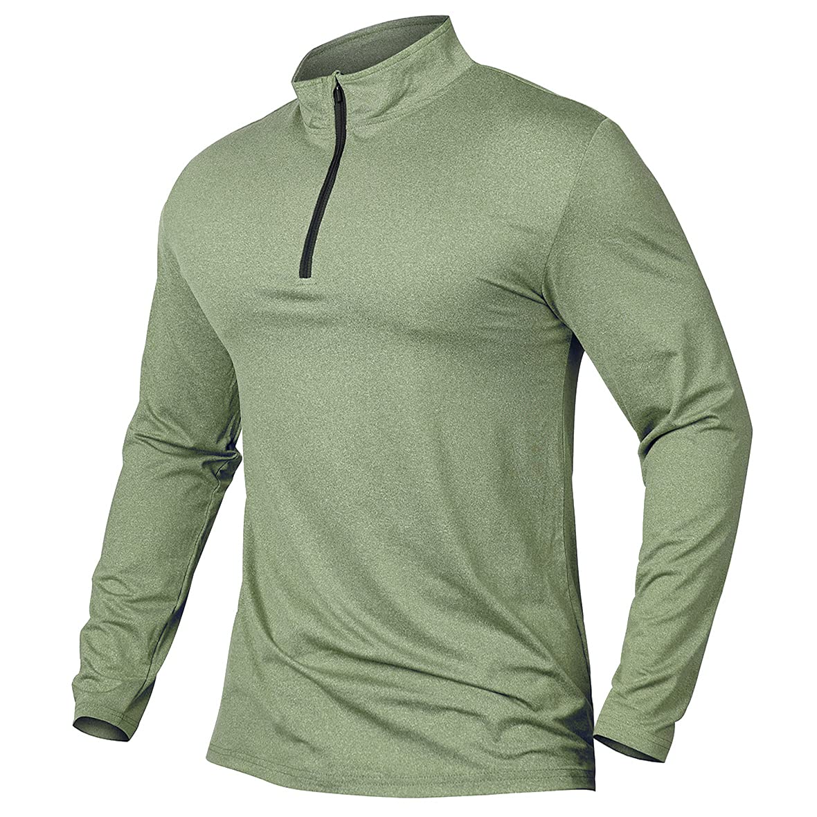 CARWORNIC Men's Active Sports Shirts 1/4 Zip Long Sleeve Running T-Shirts Quick-