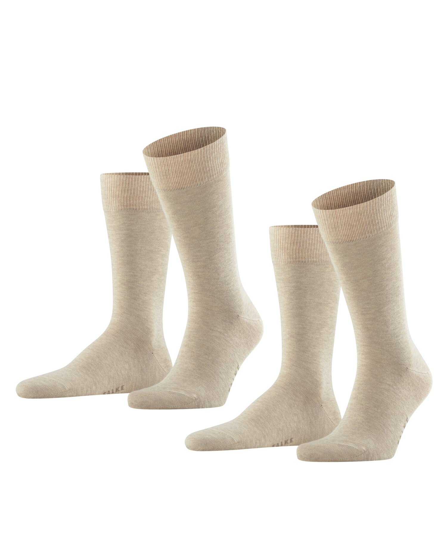 FALKE Mens Happy 2-Pack Socks Breathable Cotton Flat Seam Extra Soft Reinforced 