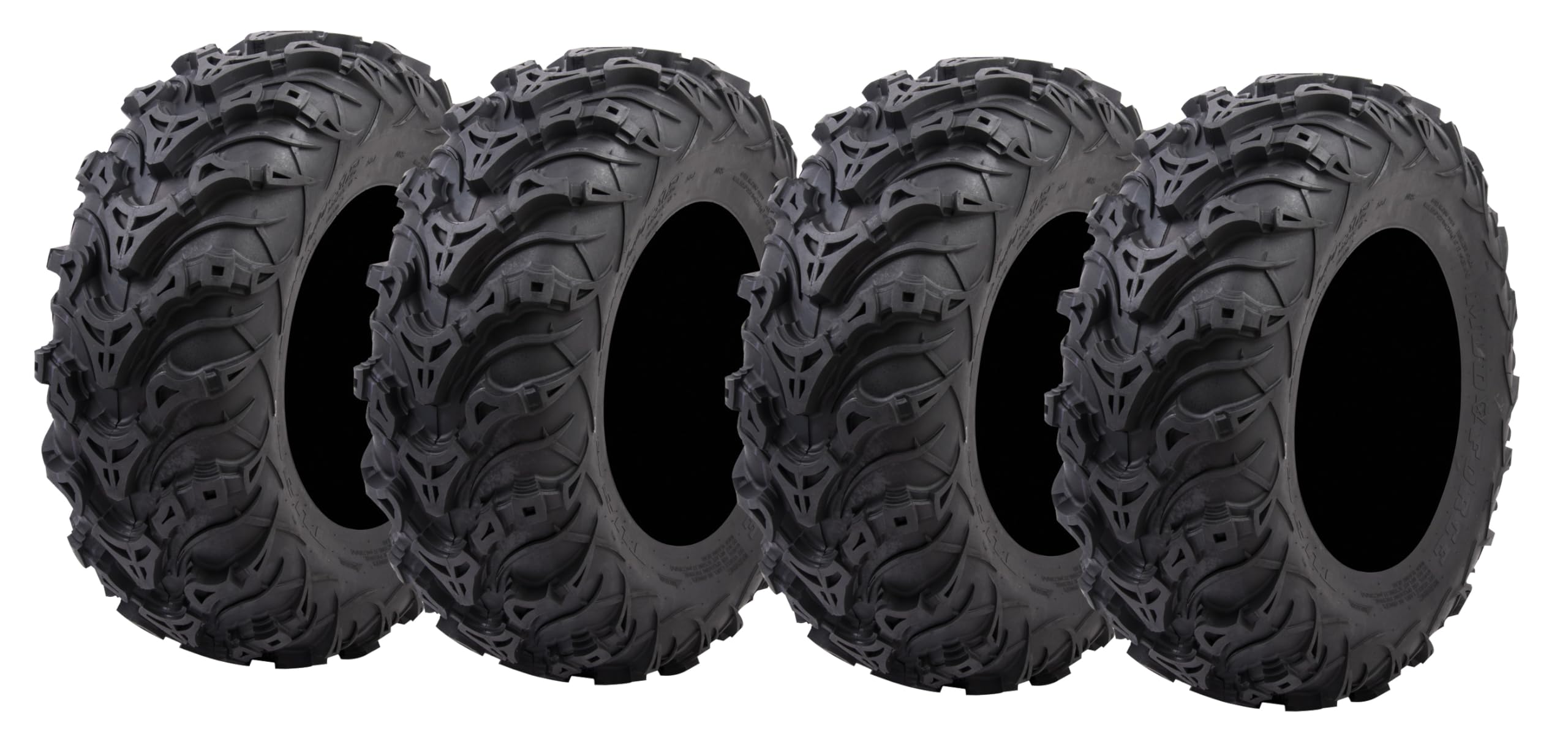 Tusk Mud Force ATV Tire Set - 25x8-12 Front, 25x10-12 Rear, Set of 4 | Durable O