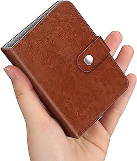 Fintie Mini Photos Album Book for 2x3 Inch Films - 52 Pockets Small Albums | For Fujifilm Instax Mini, Polaroid Hi-Print Pictures, Portable Kpop Photocard Holder, Travel Memory Book, Vintage Brown