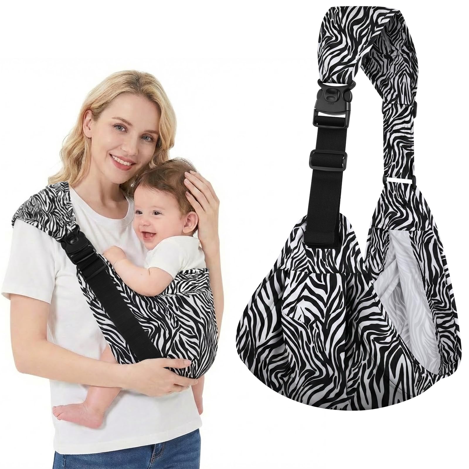 AYESY Baby Carrier, Portable Toddler Sling Carrier with Adjustable Thick Shoulde