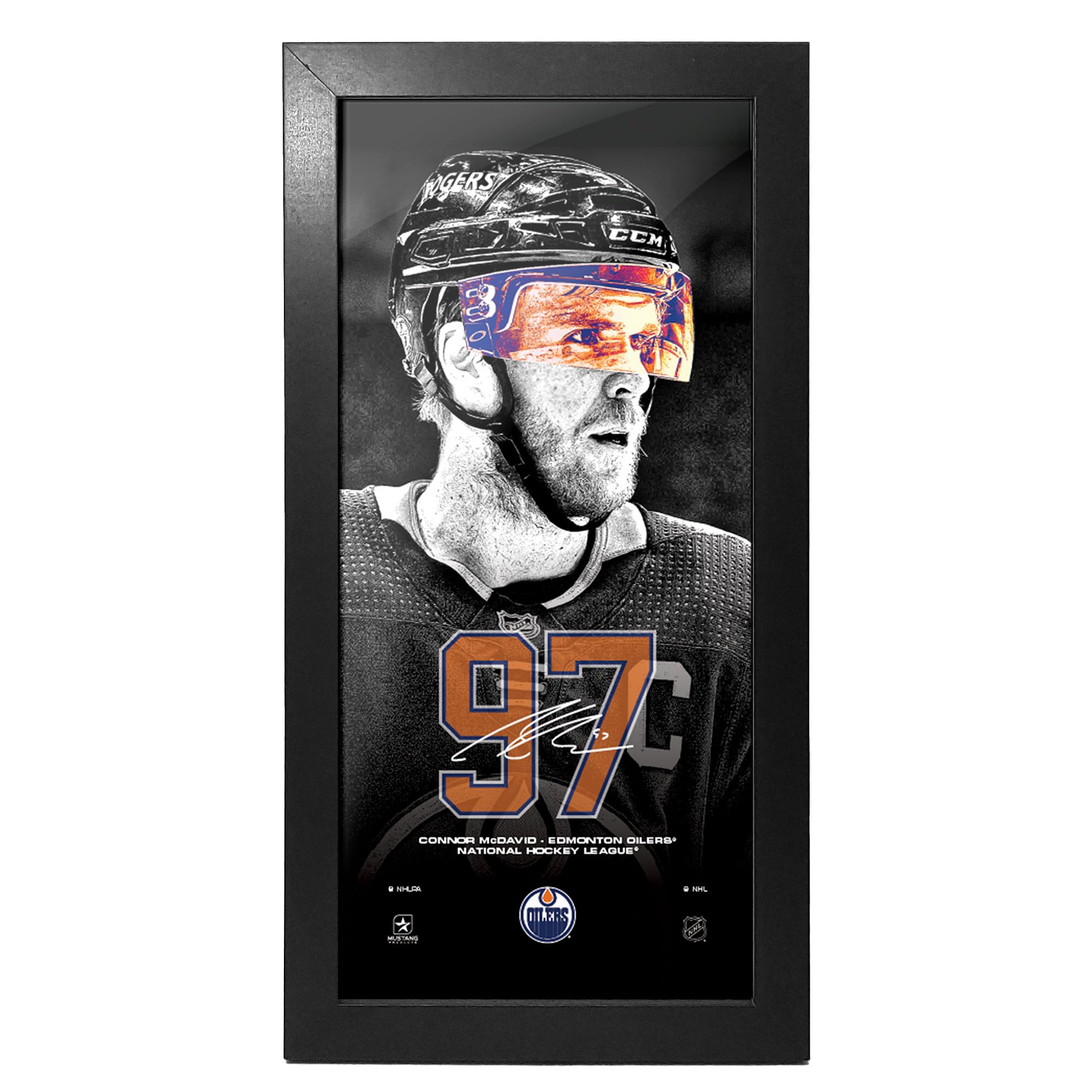 6" x 12" Picture Frame | Wall Art | Edmonton Oilers | Connor McDavid Neon Visor