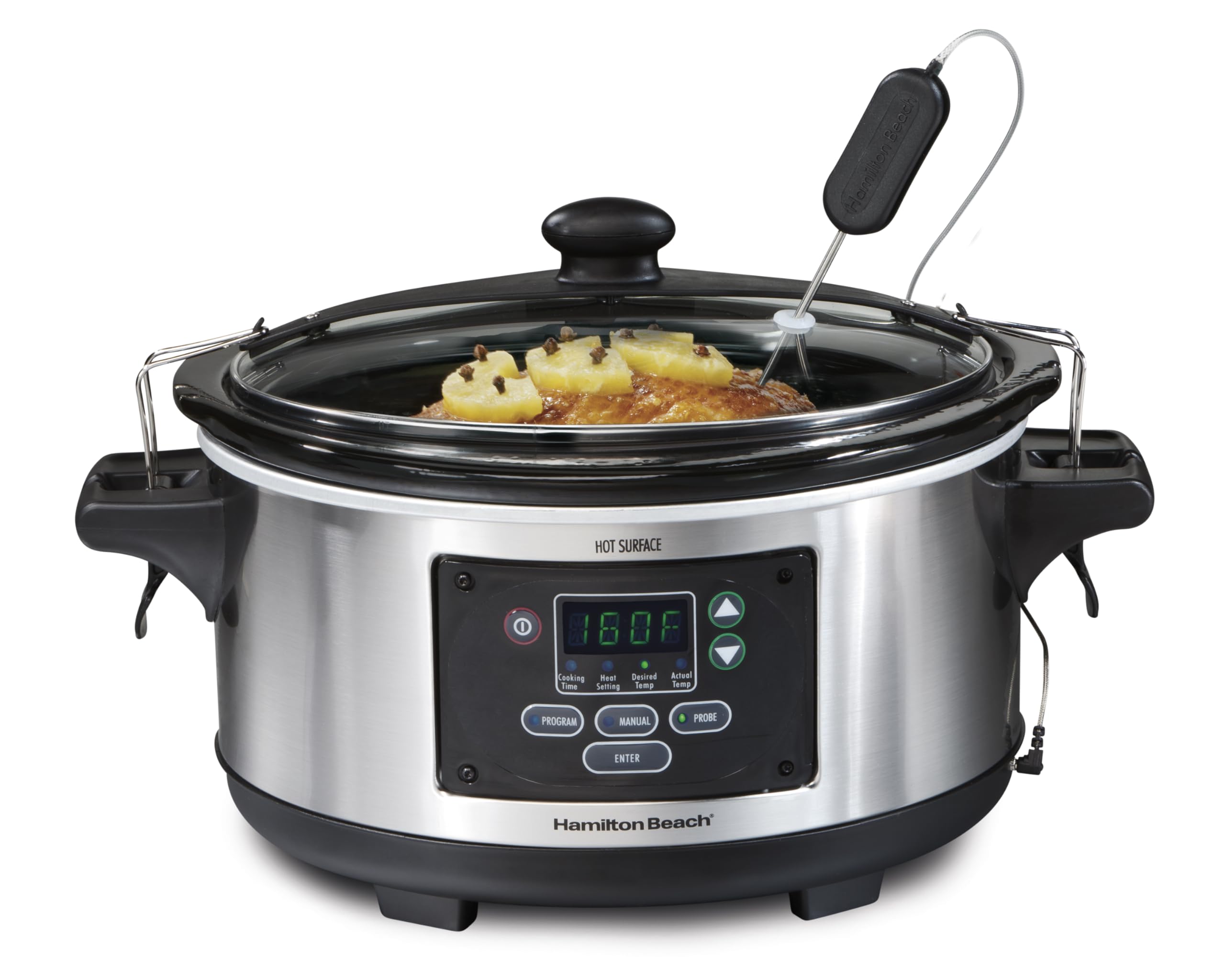 Hamilton Beach Portable 6 Quart Set & Forget Programmable Slow Cooker | Temperat