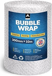 Bubble Wrap 300mm x 10m Premium Quality Bubble Wrap Roll, Small Air Bubbles, Heavy Duty Packing Protection for Moving House, Fragile Items, Shipping, Storage & Industrial Use
