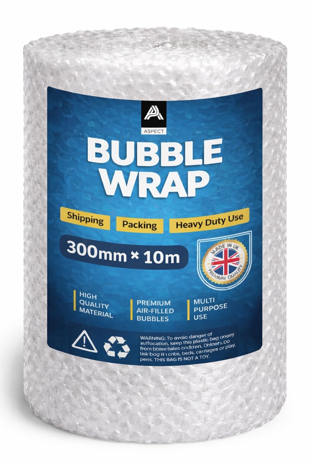 Bubble Wrap 300mm x 10m Premium Quality Bubble Wrap Roll, Small Air Bubbles, Hea