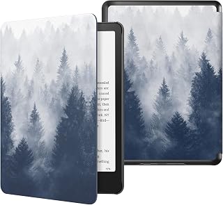 Moko Case for 7" Kindle Paperwhite 12th Gen 2024/Colorsoft,Gray Forest | Lightweight Slim, Leather PU, Protective Shell Cover, Auto Wake/Sleep, for Kindle Colorsoft 1st Generation 2025/2026
