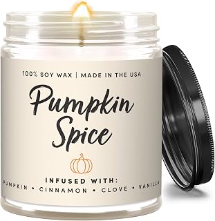 Wax & Wit Pumpkin Spice Fall Candles for Home, 9 oz Scented Soy Jar | 100% Soy Wax, Cotton Wick, 50 Hour Burn, Paraffin Free, Glass Jar, Farmhouse Decor, Hostess Gift, Thanksgiving Gift