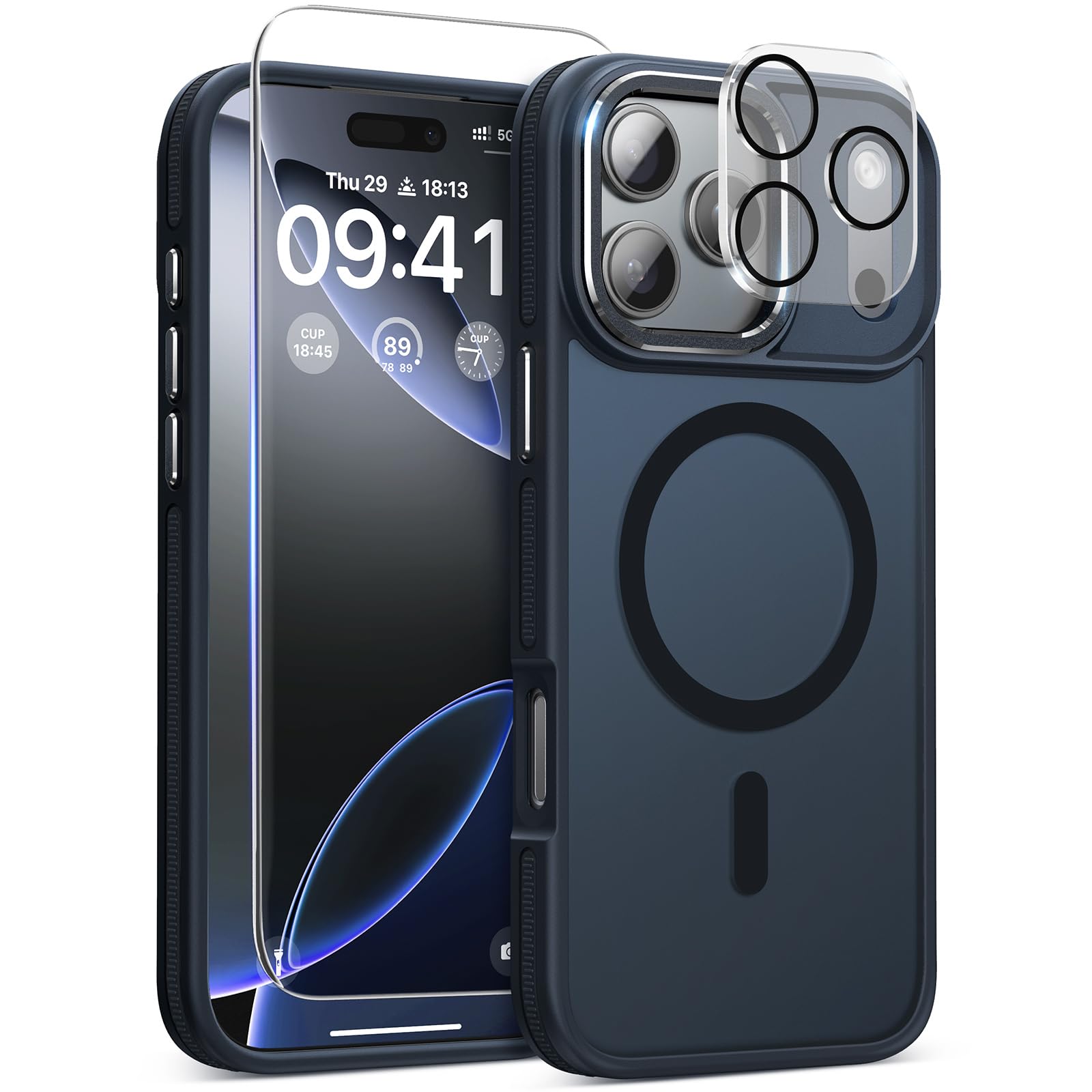 Magnetic 3 in 1 for iPhone 17 Pro Max Case, Shockproof & Bumper - Black