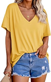 Tankaneo Oversized Short Sleeve T Shirts for Women Loose Fit