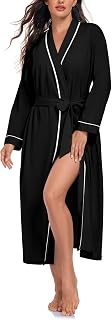 EA'S SECRET 100% Cotton Robes for Women Lightweight Long Kimono Bathrobe Soft Ladies Loungewear with Pockets