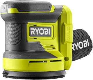 RYOBI 18V ONE+ 125mm Random Orbit Sander (Battery & Charger Excluded) | RROS18-0, Hyper Green, 20000opm, random orbit action, dust collection, smooth sanding
