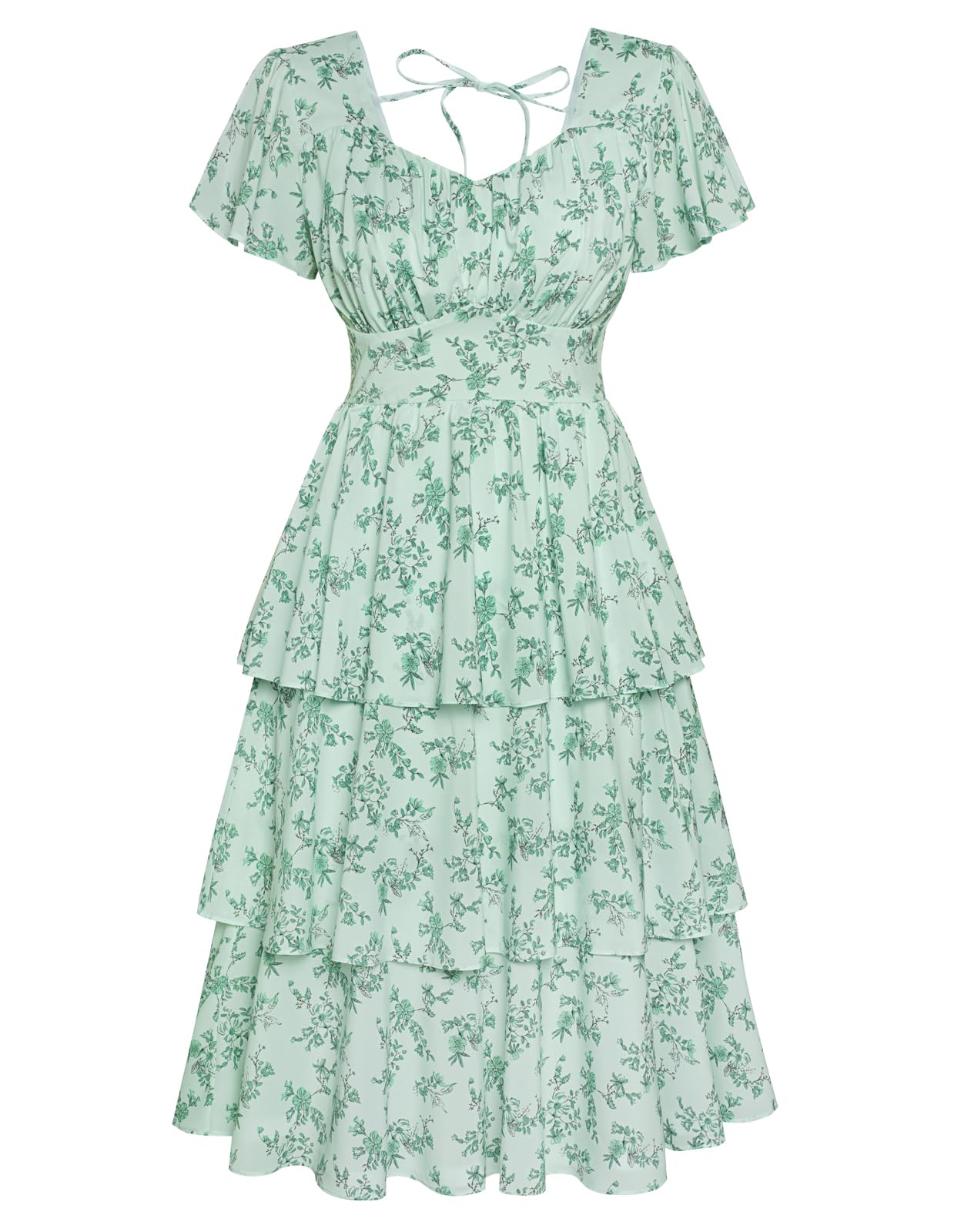 Belle Poque Women's Vintage Square Neck Midi Tea Party Dress