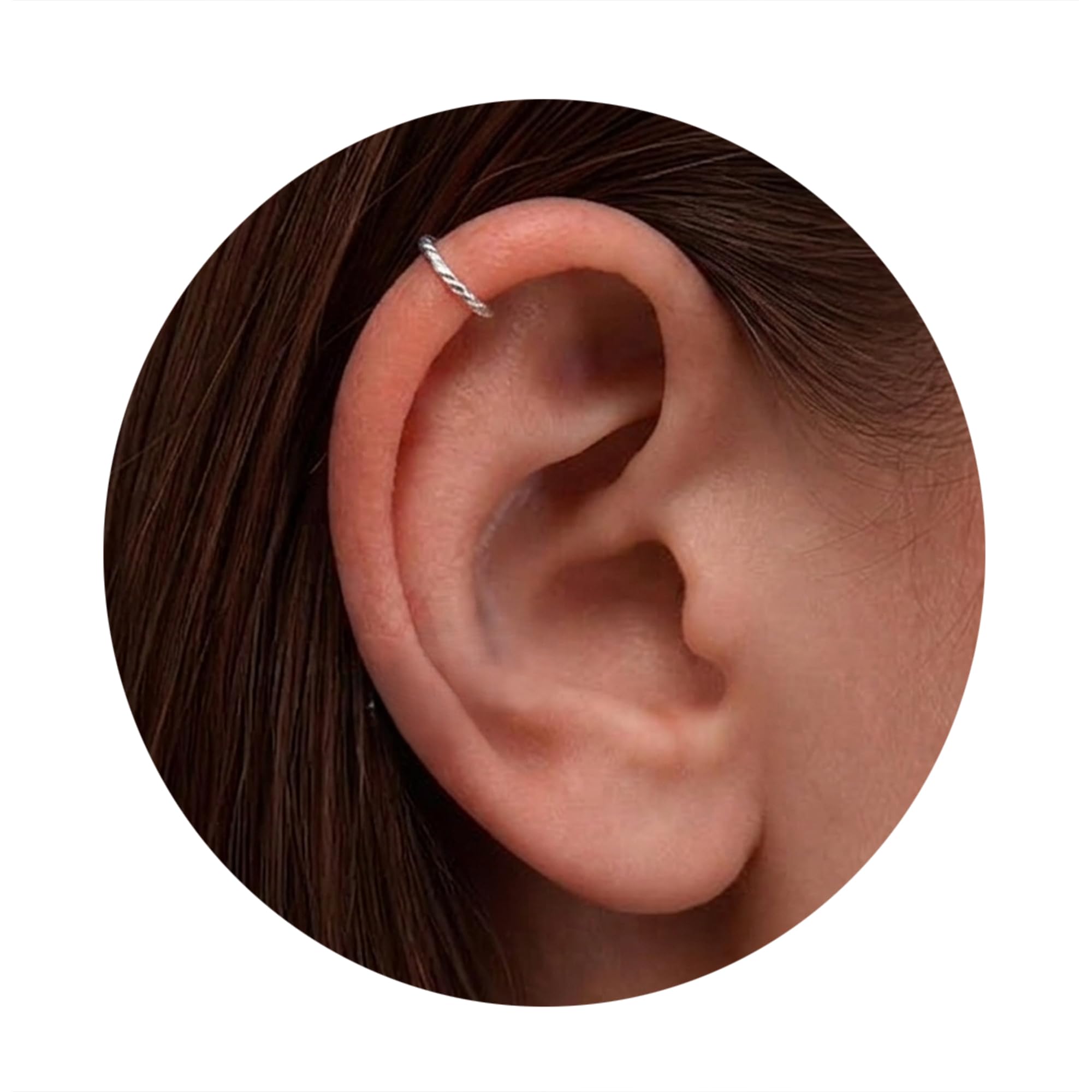 Cartilage Earring Hoop - 925 Silver 20G Helix Piercing Ear Ring - White Opal Hel