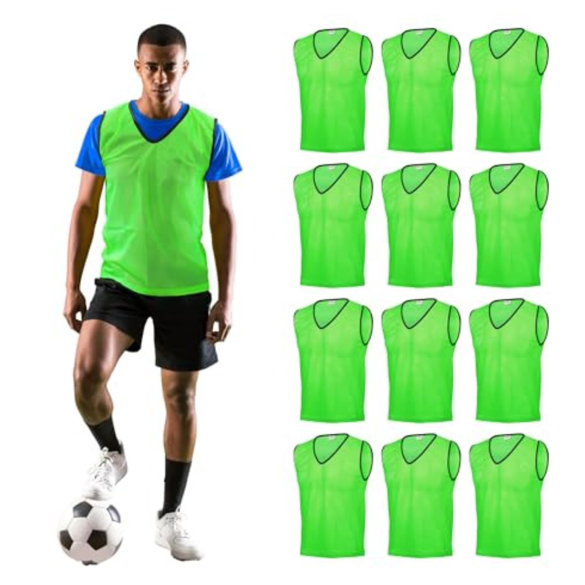 GSi Mesh Training Pinnies for Soccer Basketball and Team Sports | Free Size Fits