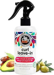 SO COZY Kids Curl Leave In Conditioner + Therapy Spray, 8 Fl Oz | Helps Detangle, Soften & Smooth Curls with Keratin, Vitamin B5, Olive Oil & Jojoba Oil, Paraben & Sulfate-Free