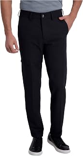 Kenneth Cole Reaction Pantaloni da Uomo Elasticizzati con Coulisse Slim Fit Piatto Anteriore Flessibile Cintura Vestito Pantaloni