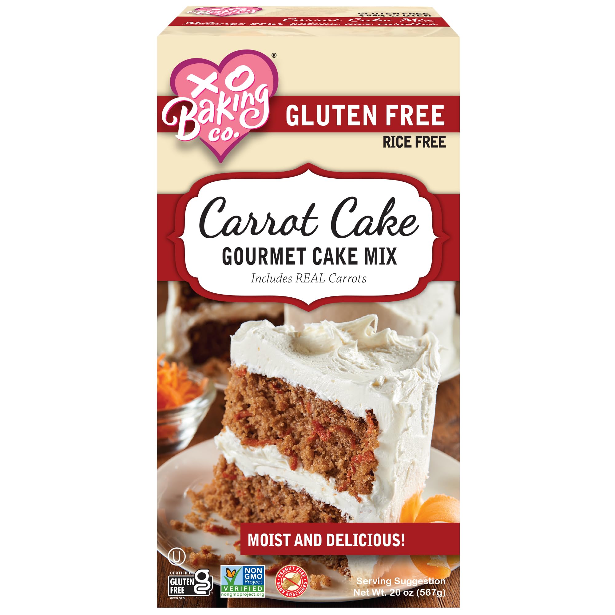 XO BAKING Gluten Free Carrot Cake Mix, 567 Grams