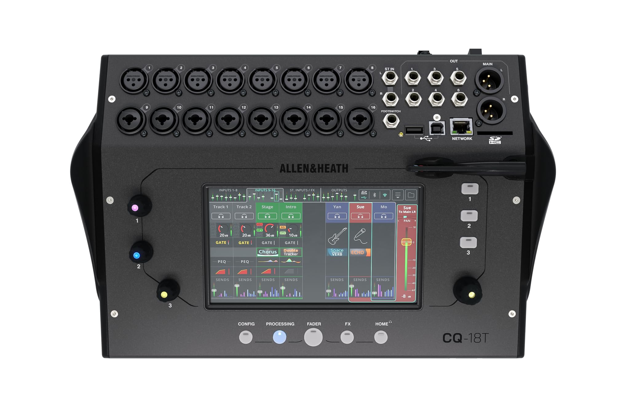 Allen & Heath CQ-18T Digital Mixer with 7" Touchscreen WiFi and Bluetooth Connec