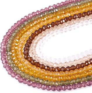 4mm Faceted Glass Rondelle Beads Crystal Spacer Beads for DIY Jewelry Bracelet Necklace Earrings and Other Craft Projects