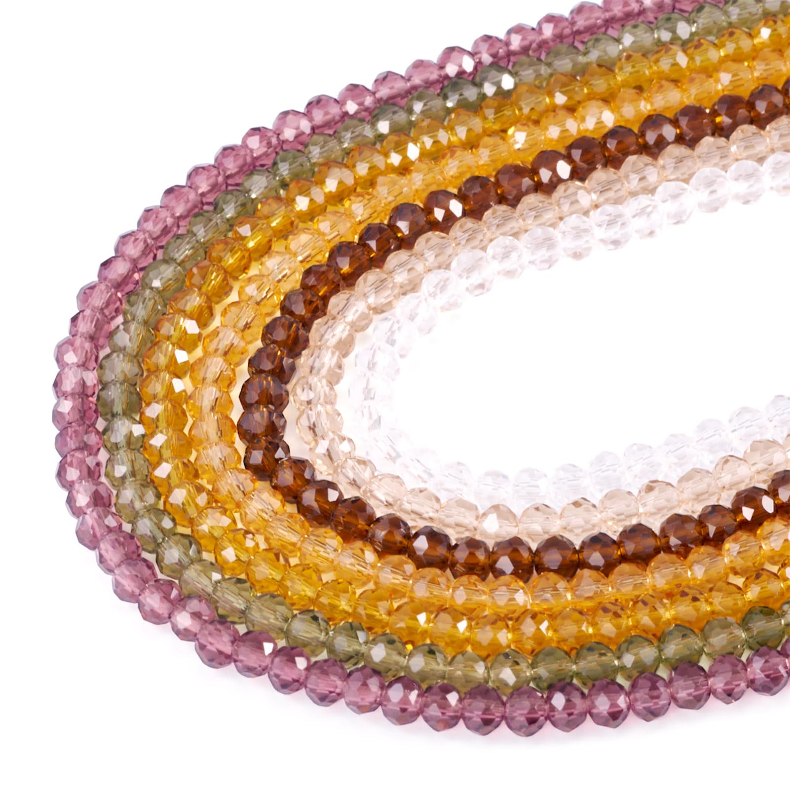 4mm Faceted Glass Rondelle Beads Crystal Spacer Beads for DIY Jewelry Bracelet N