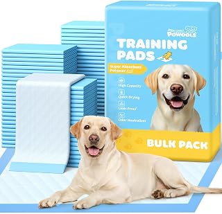 Powools Puppy Pads for Dogs, 34 x 28 in, 6-Layer, Leak-Proof, 100-Pack | X-Large Pee Pads for Dogs Potty Training, Quick-Dry Design, Wee Wee Pads for Dogs, Puppy Training Pads