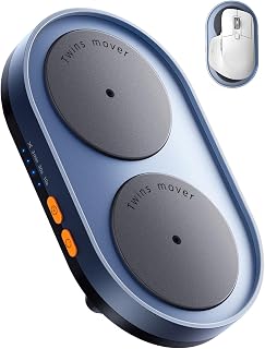Dual Turntable Mouse Jiggler Silent Mechanical Movement with Random Function, Undetectable Mouse Mover, Timer, Keep Computer Awake