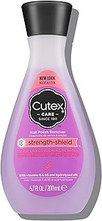 Cutex Nail Polish Remover, Strength Shield, Leaves Nails Looking Healthy, Contains Vitamins E, B5 & Hydrolyzed Silk, 6.76 Fl Oz
