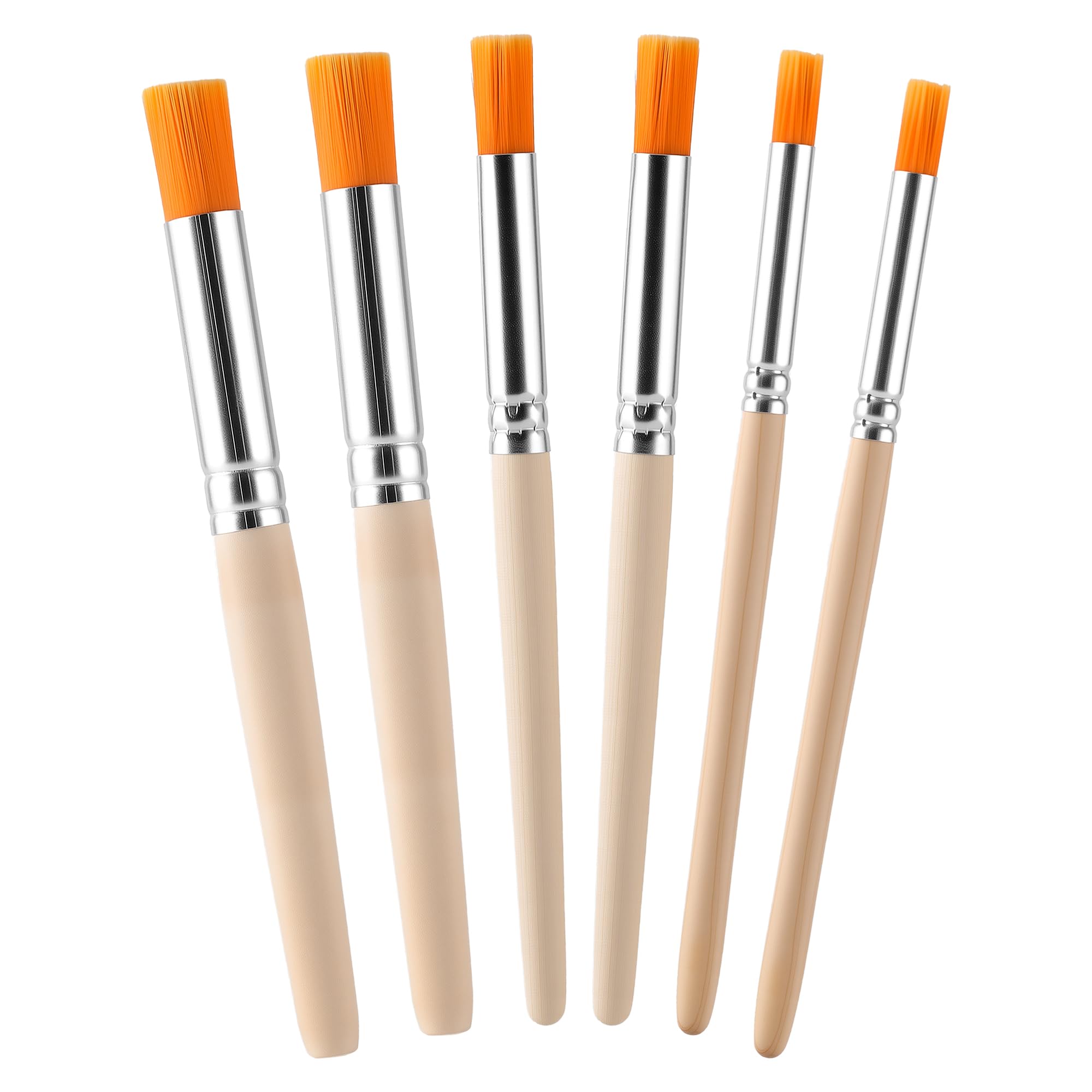 TAHULIK 6Pcs Stencil Brush Set, Natural Bristle Paint Brushes, 3 Sizes | For Ste