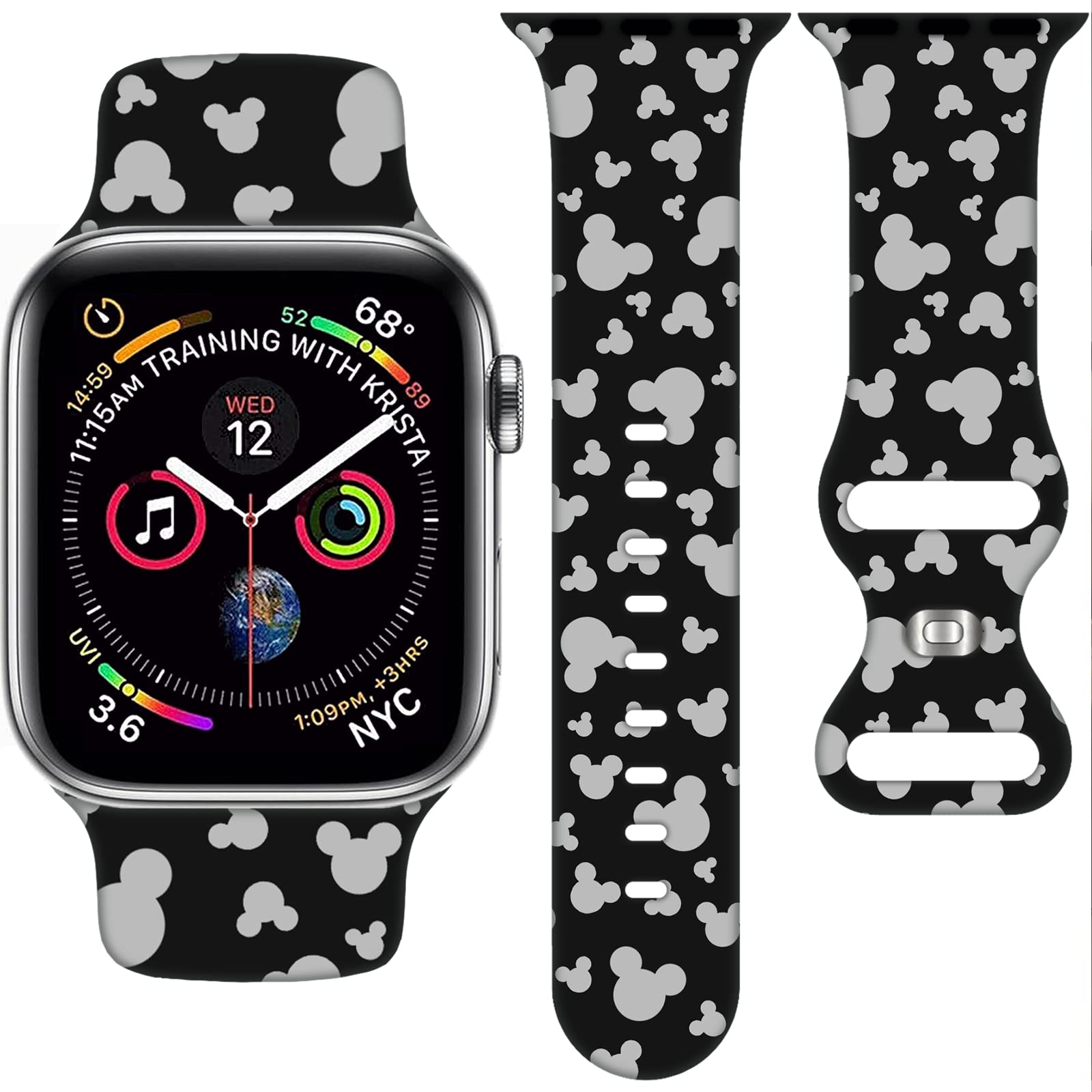 Apple Watch Strap 38mm/40mm/41mm/42mm/44mm/45mm, Silicone Strap for Apple Watch 
