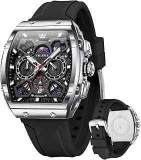 OLEVS Mens Quartz Analog Watch Stainless Steel Waterproof Luminous Date Two Tone Casual Wrist Watch