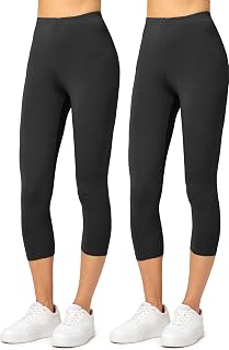 Merry Style MS10-144 Women's 3/4 Leggings, Viscose, Pack of 2