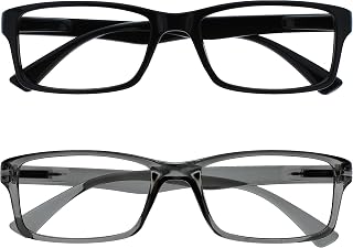 OPULIZE Reading Glasses Blue Readers with Black Sun Reader Value 4 Pack for Men and Women, 2 Pack - Black / Grey