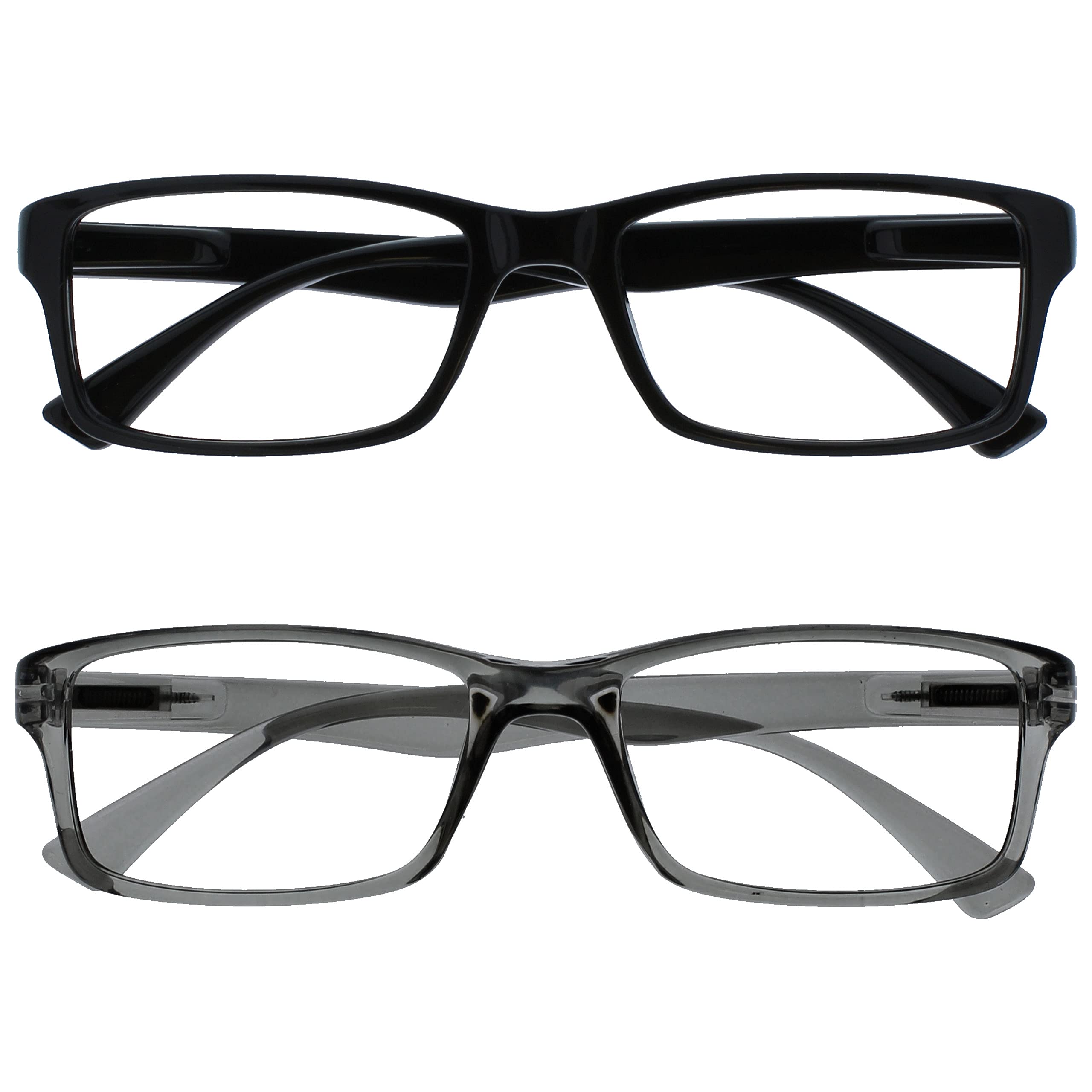 OPULIZE Reading Glasses Blue Readers with Black Sun Reader Value 4 Pack for Men 