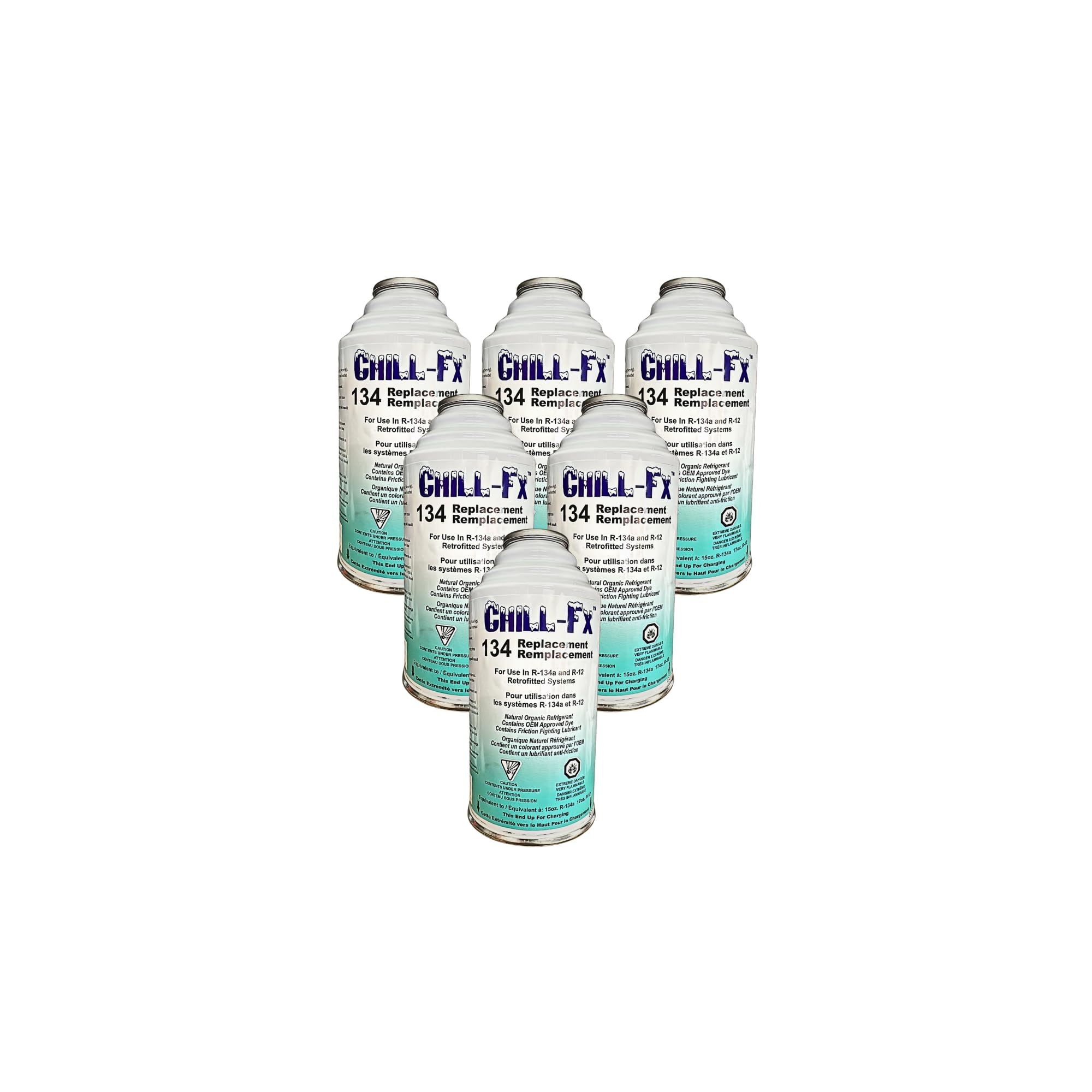 Chill-Fx 134 AC Refrigerant Replacement R134a & R12 Systems - 6 Oz/6 Pack | Envi