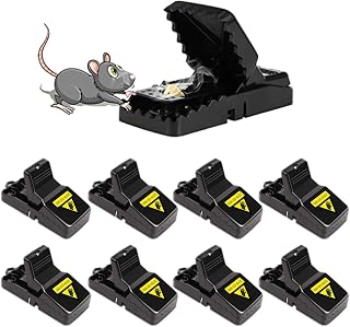 Mouse Traps 8 Pack - Humane Instant Catch Reusable Indoor/Outdoor Snap Traps for Small Mice, Safe & Effective Rodent Catcher with Easy Clean Design (Kids & Pets Friendly)