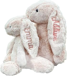 Personalised Custom Plush Bunny Custom Embroidered Easter Bunny First Easter Gift Personalised Easter Gift Plush Bunny With Child'S Name
