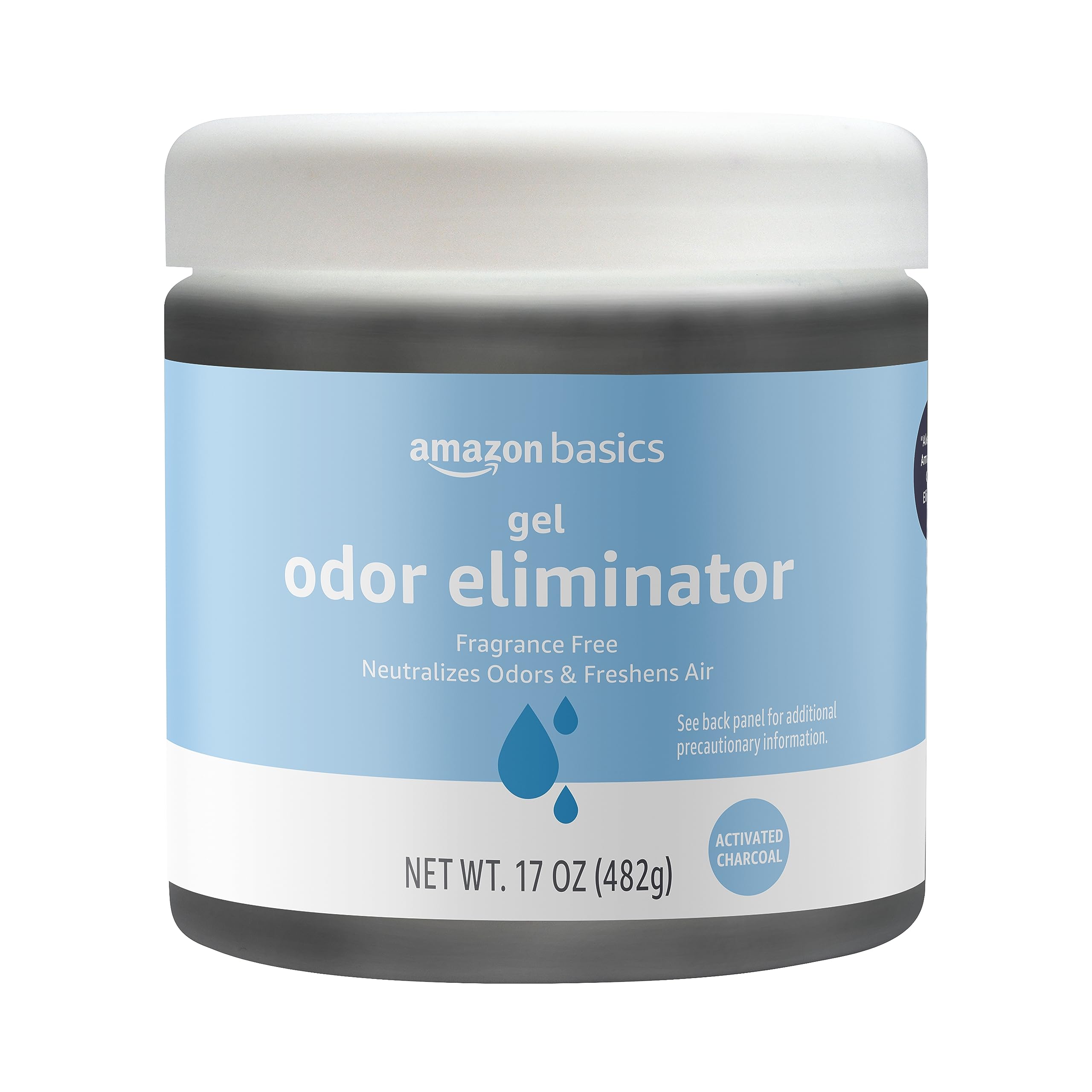 Amazon Basics Gel Odor Eliminator, Activated Charcoal, Fragrance Free, 17 Oz, 1-