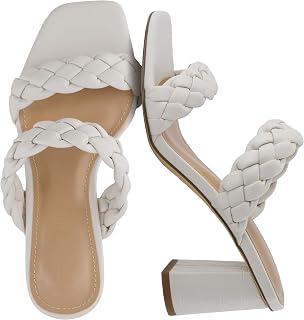 CUSHIONAIRE Irine Women's Square Toe Memory Foam Block Heel Sandals