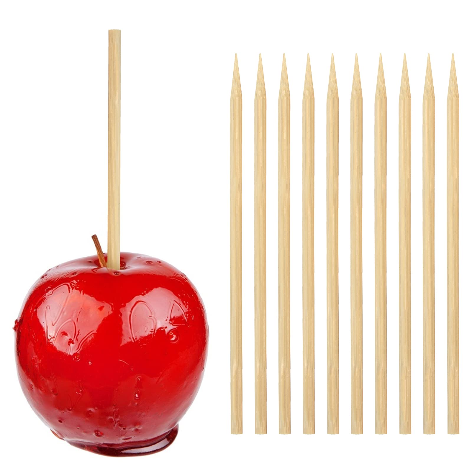 HANSGO 100PCS Wooden Candy Apple Sticks, 5 mm 7 inch Caramel Apple Sticks | Cara