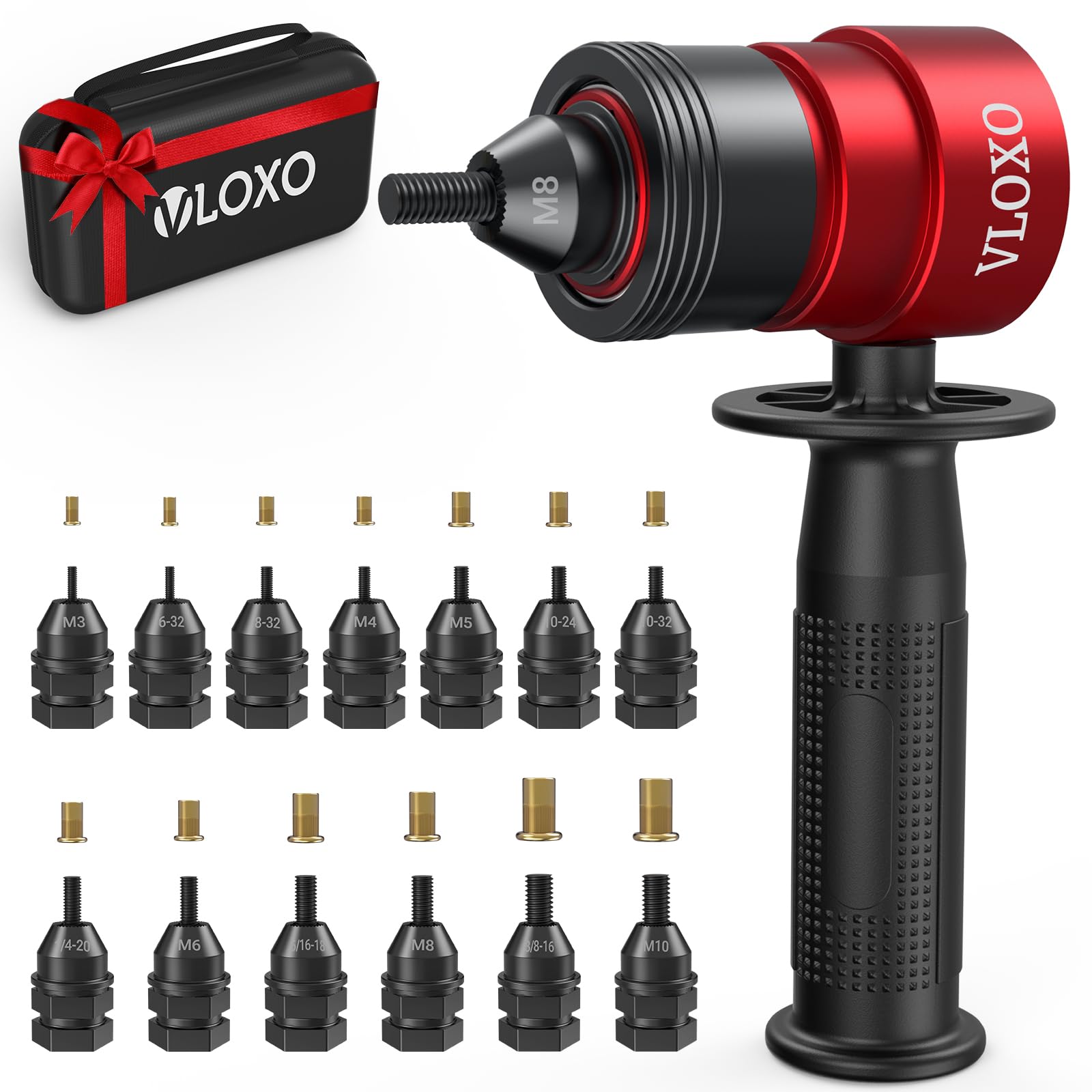 VLOXO Rivet Nut Drill Adapter for Electric Drill Upgraded Rivet Gun Kit | 13 Dif