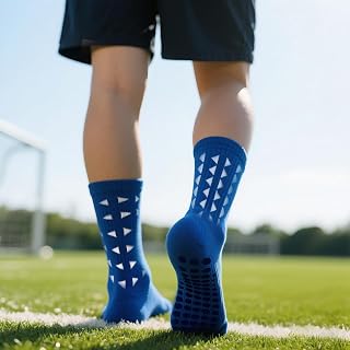 Calcetines para hombre antideslizantes que absorben los golpes para entrenamiento de fútbol y deportes